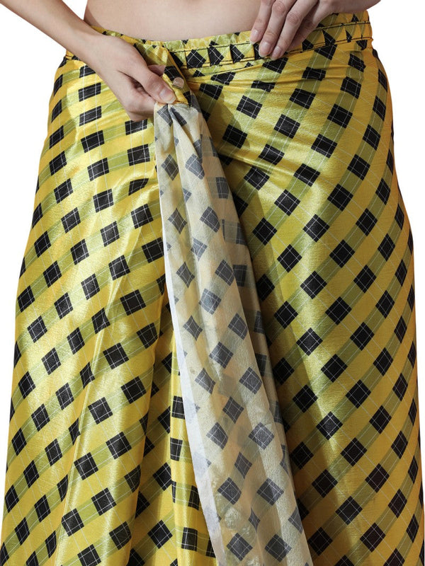 Classy Yellow Color Chinon Fabric Casual Saree
