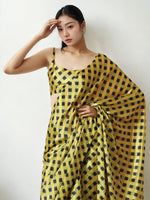 Classy Yellow Color Chinon Fabric Casual Saree