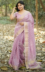 Amazing Purple Color Silk Fabric Casual Saree