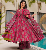 Divine Pink Color Cotton Fabric Designer Suit