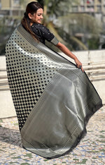 Ideal Black Color Banarasi Fabric Partywear Saree
