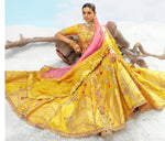 Divine Yellow Color Silk Fabric Party Wear Lehenga