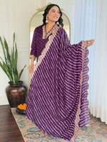 Amazing Wine Color Vichitra Fabric Designer Suit