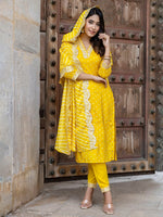 Amazing Yellow Color Vichitra Fabric Designer Suit