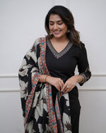 Amazing Black Color Viscose Fabric Designer Suit