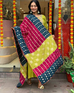 Amazing Green Color Viscose Fabric Designer Suit