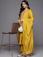 Amazing Mustard Color Viscose Fabric Designer Suit