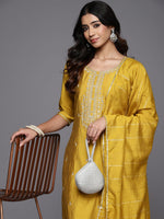 Amazing Mustard Color Viscose Fabric Designer Suit