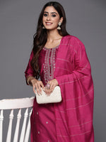 Amazing Pink Color Viscose Fabric Designer Suit