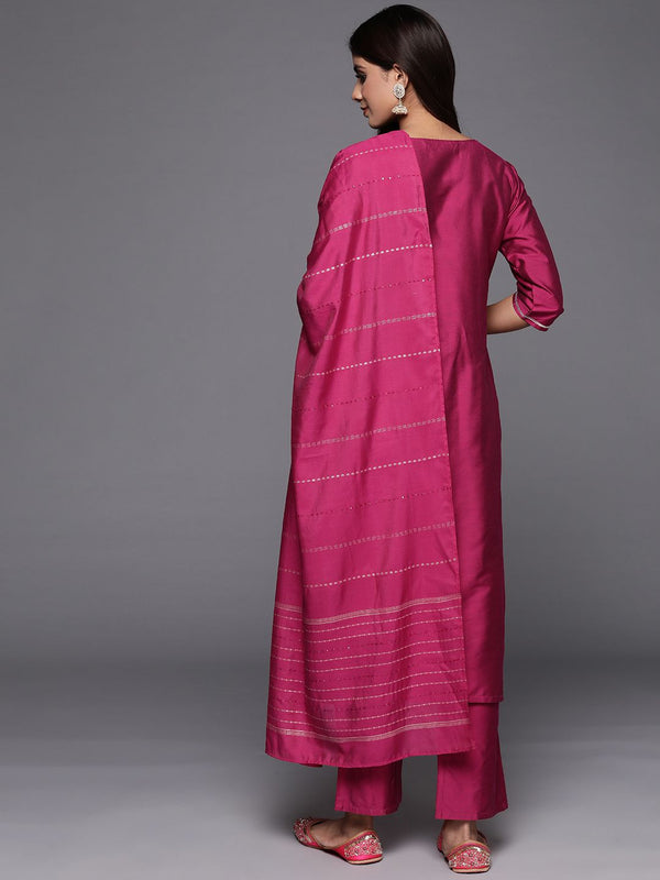 Amazing Pink Color Viscose Fabric Designer Suit