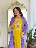 Amazing Mustard Color Vichitra Fabric Designer Suit