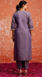 Striking Purple Color Silk Fabric Designer Suit