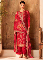 Tasteful Maroon Color Viscose Fabric Designer Suit