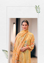 Tasteful Mustard Color Georgette Fabric Designer Suit