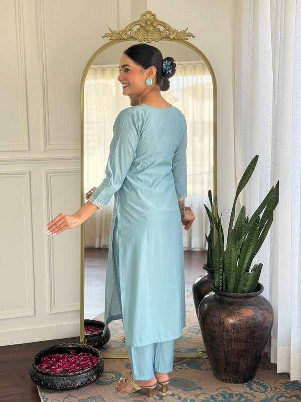 Divine Grey Color Viscose Fabric Readymade Suit