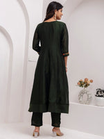 Dazzling Green Color Vichitra Fabric Designer Readymade Suit