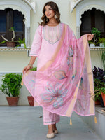 Gorgeous Pink Color Silk Fabric Designer Suit