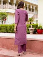 Gorgeous Purple Color Silk Fabric Designer Suit