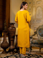 Gorgeous Mustard Color Silk Fabric Designer Suit