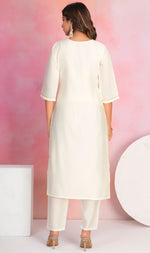 Dazzling White Color Viscose Fabric Designer Suit