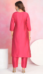 Dazzling Red Color Chanderi Fabric Designer Suit
