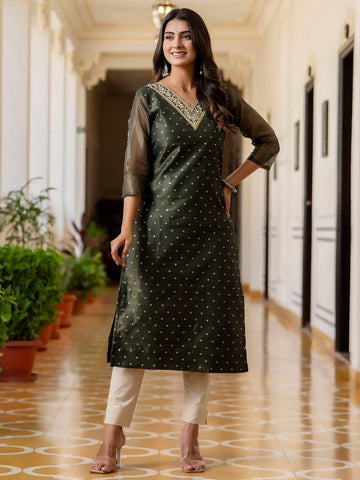Amazing Pink Color Shimmer Fabric Designer Kurti