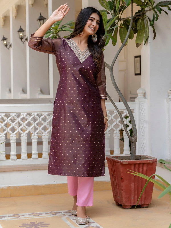 Amazing Grey Color Shimmer Fabric Designer Kurti