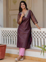Amazing Grey Color Shimmer Fabric Designer Kurti