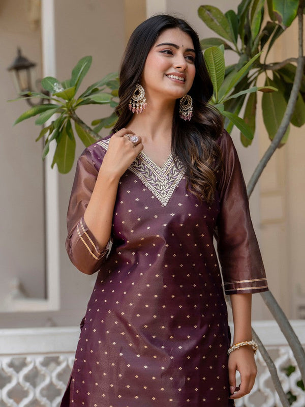 Amazing Grey Color Shimmer Fabric Designer Kurti