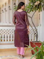 Amazing Grey Color Shimmer Fabric Designer Kurti