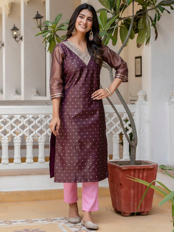 Amazing Grey Color Shimmer Fabric Designer Kurti
