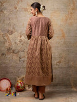 Dazzling Brown Color Silk Fabric Designer Suit