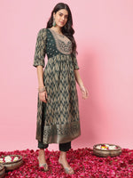Dazzling Green Color Silk Fabric Designer Suit