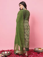 Dazzling Green Color Silk Fabric Designer Suit
