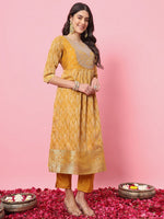 Dazzling Mustard Color Silk Fabric Designer Suit