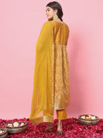 Dazzling Mustard Color Silk Fabric Designer Suit