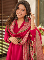 Beautiful Pink Color Cotton Fabric Designer Suit