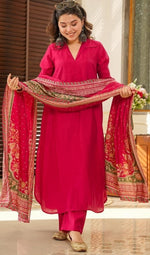 Beautiful Pink Color Cotton Fabric Designer Suit