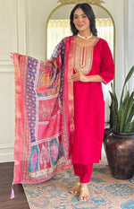 Beautiful Pink Color Silk Fabric Designer Suit