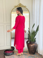 Beautiful Pink Color Silk Fabric Designer Suit