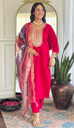 Beautiful Pink Color Silk Fabric Designer Suit