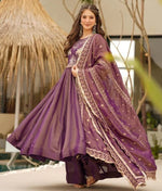 Beautiful Wine Color Shimmer Fabric Designer Suit