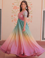 Grand Pink Color Blooming Fabric Gown