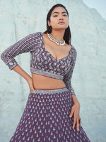 Divine Wine Color Georgette Fabric Party Wear Lehenga