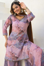 Beautiful Pink Color Georgette Fabric Plazzo Suit