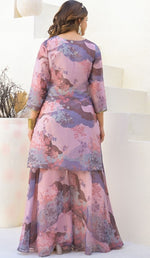 Beautiful Pink Color Georgette Fabric Plazzo Suit