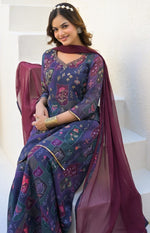 Beautiful Purple Color Georgette Fabric Plazzo Suit