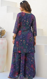 Beautiful Purple Color Georgette Fabric Plazzo Suit