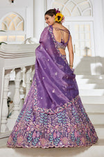 Striking Purple Color Tissue Fabric Party Wear Lehenga