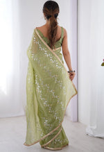 Amazing Green Color Crush Fabric Designer Saree